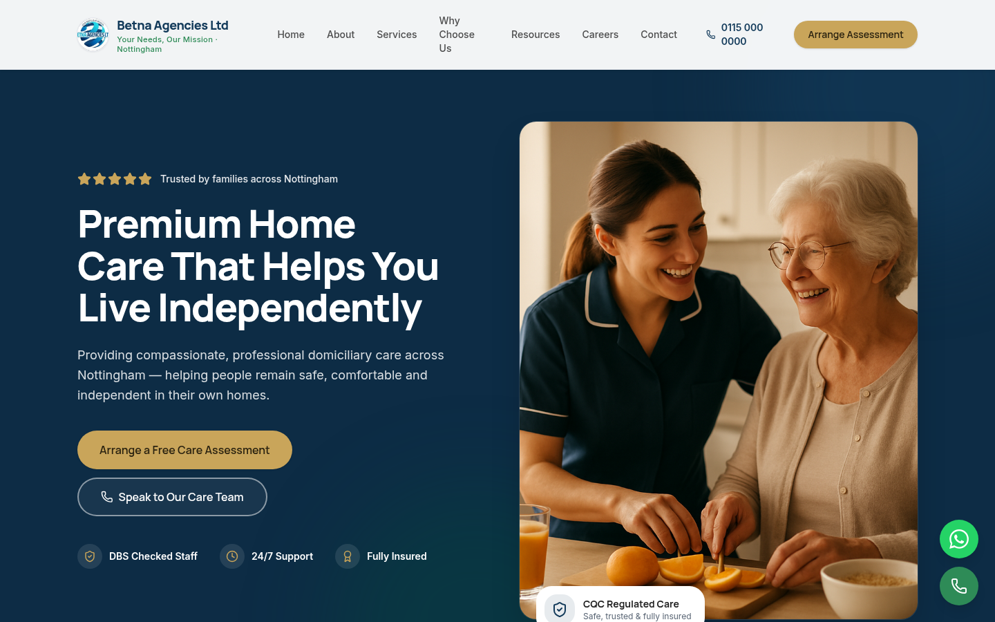 Betna Agencies website hero